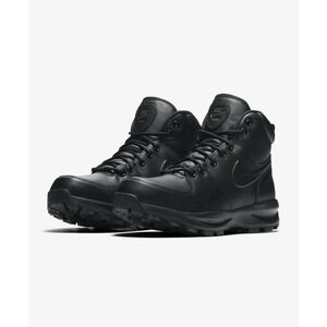 Nike Manoa Leather Triple Black Sneakers Retro Boots 454350-003 Mens Size 8 NEW